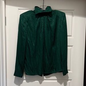 Oscar de la Renta Emerald Silk Top